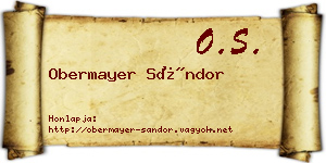 Obermayer Sándor névjegykártya